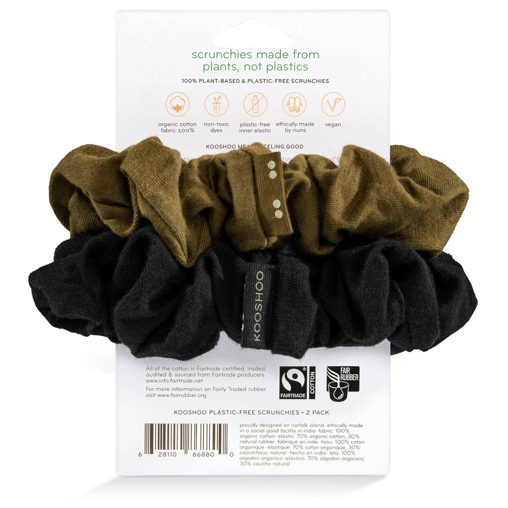 Plastic-free Scrunchies - Black Olive