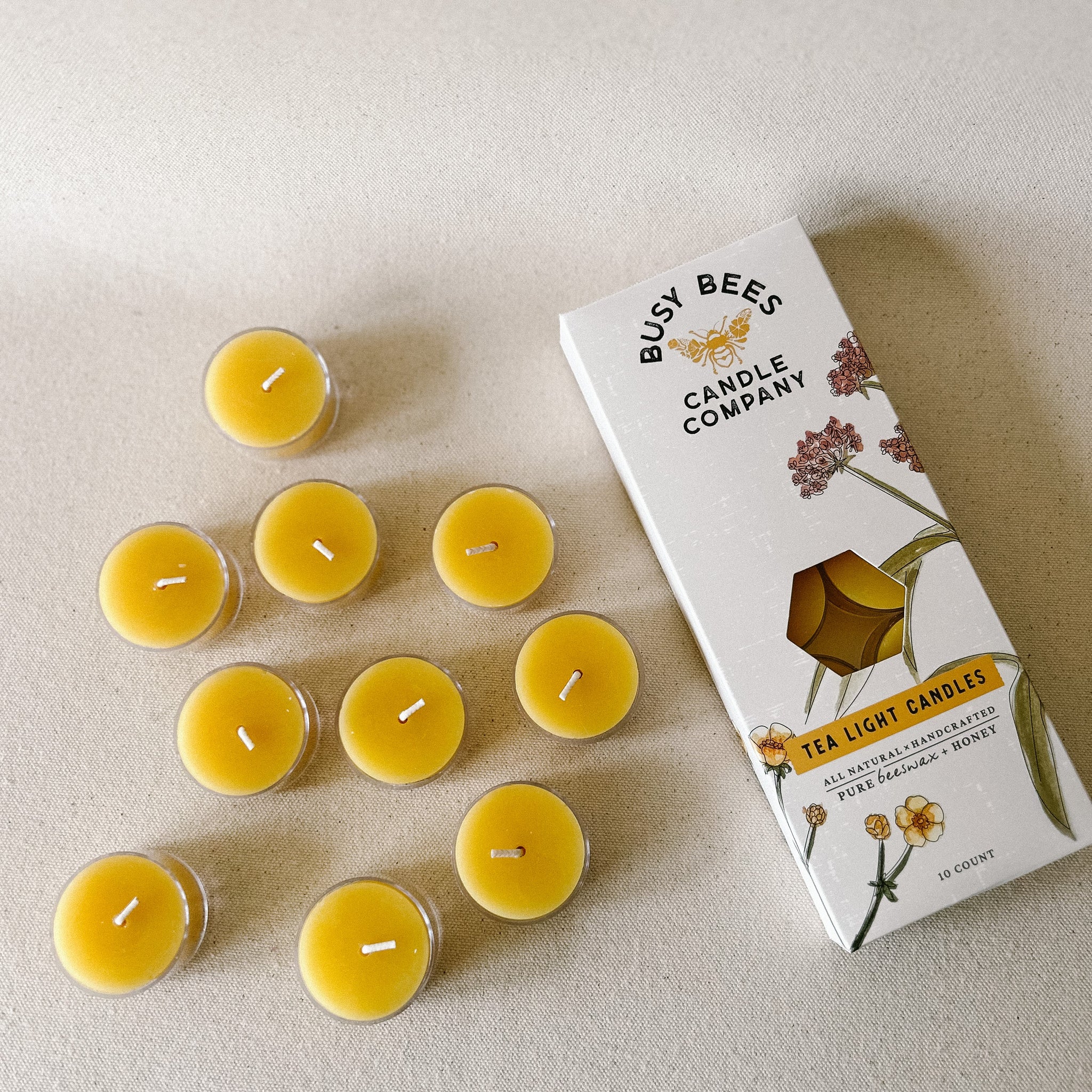 Candles - Tea Lights 10pack (Busy Bees Candle Co)