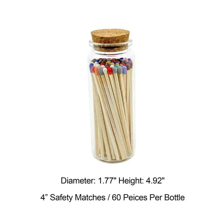 Safety Matches in Glass Jar w/ Cork Lid