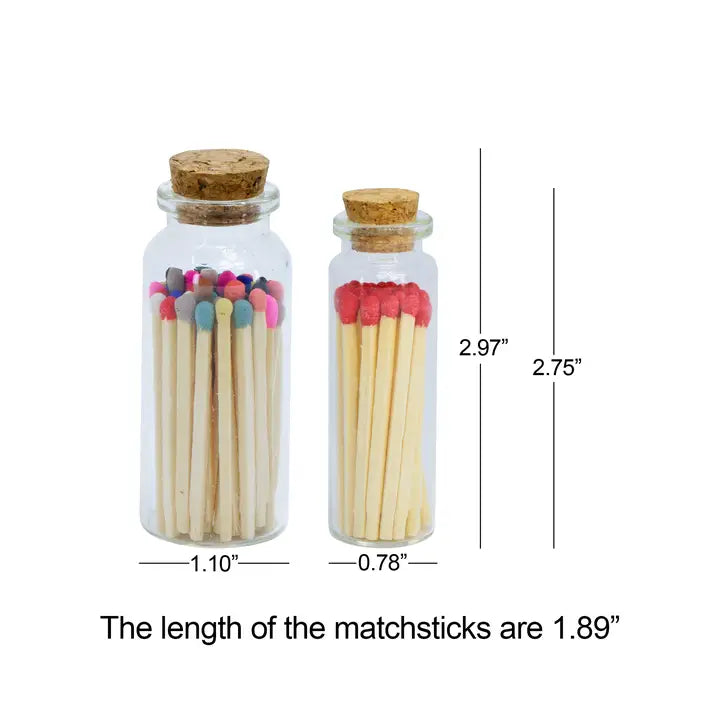 Safety Matches in Glass Jar w/ Cork Lid