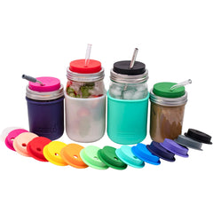 Mason Drinking Lid (Silicone) with Straw-Hole