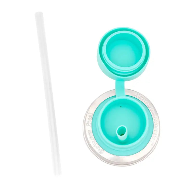 Silicone Pop-Up Straw Lid for Regular-Mouth Mason Jar
