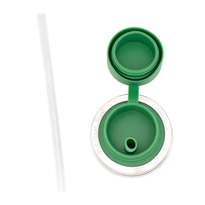 Silicone Pop-Up Straw Lid for Regular-Mouth Mason Jar