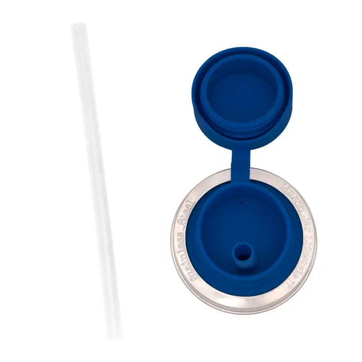 Silicone Pop-Up Straw Lid for Regular-Mouth Mason Jar