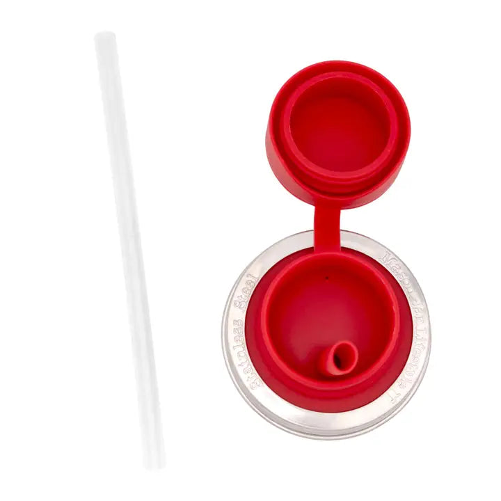 Silicone Pop-Up Straw Lid for Regular-Mouth Mason Jar