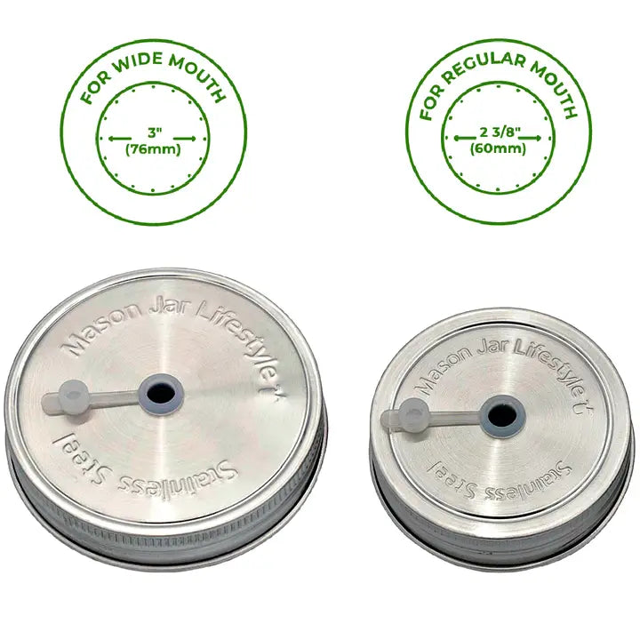 Stainless Steel Straw Hole Lids for Mason Jars