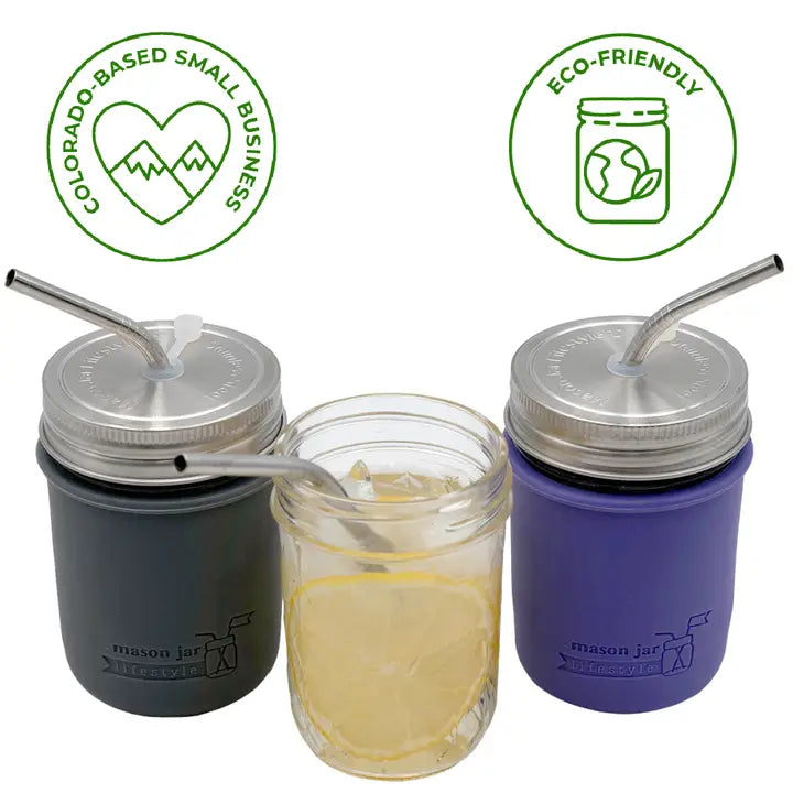 Stainless Steel Straw Hole Lids for Mason Jars