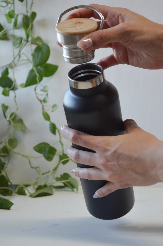 Stainless Steel Water Bottle w/ Bamboo Lid