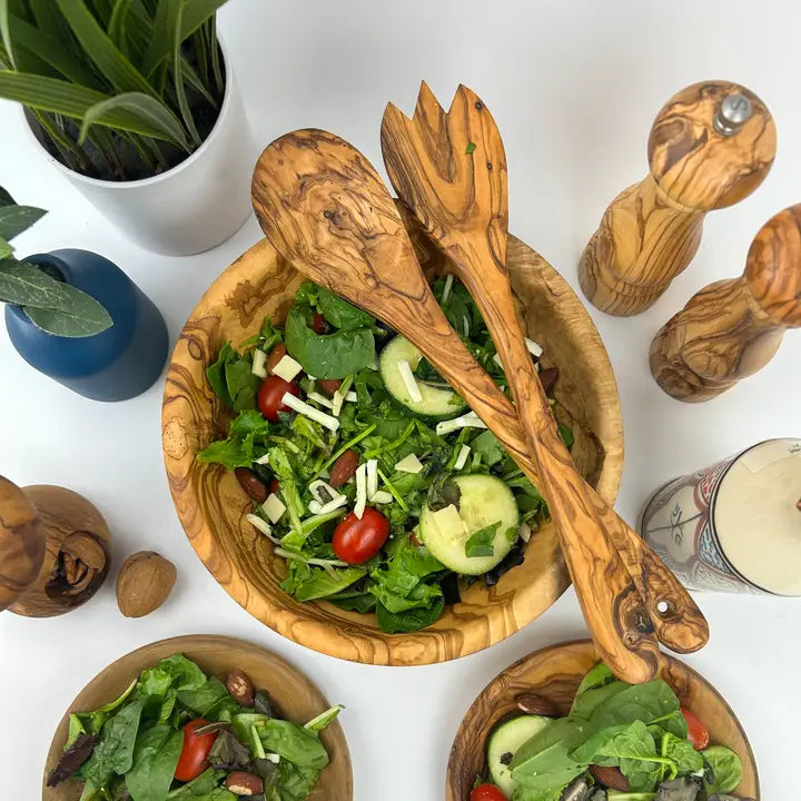 Olive Wood Salad Servers