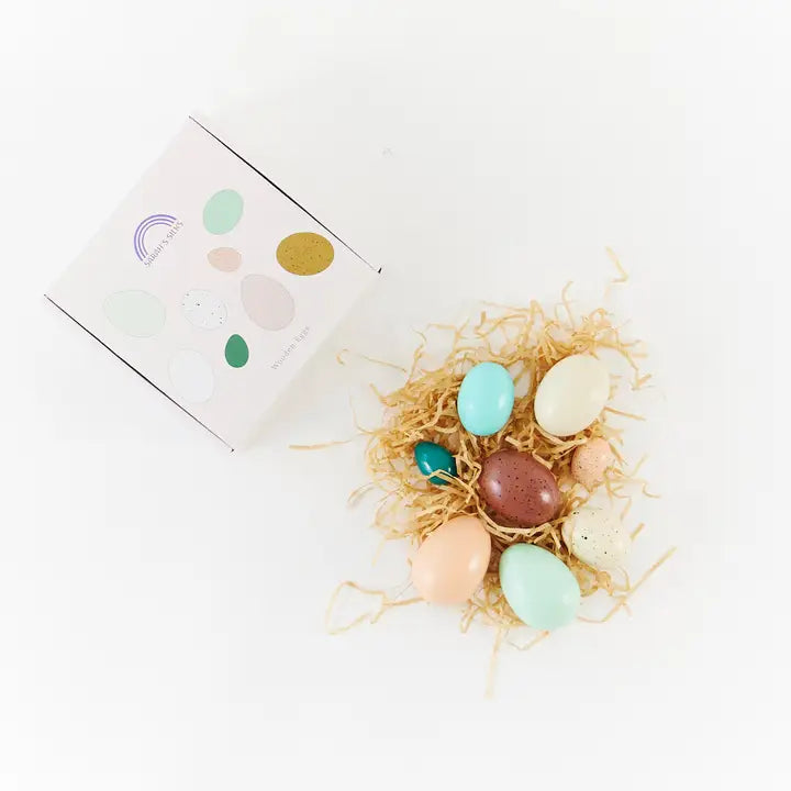 Painted Wooden Eggs (Set of 8)