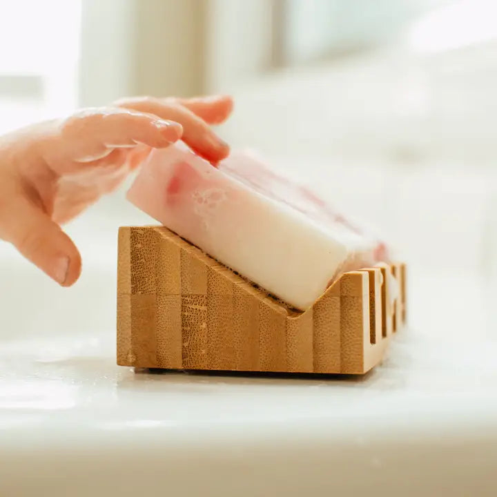 Slanted Wood Soap Dish