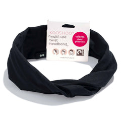 Multi-Use, Organic Cotton Twist Headband - Jet Black
