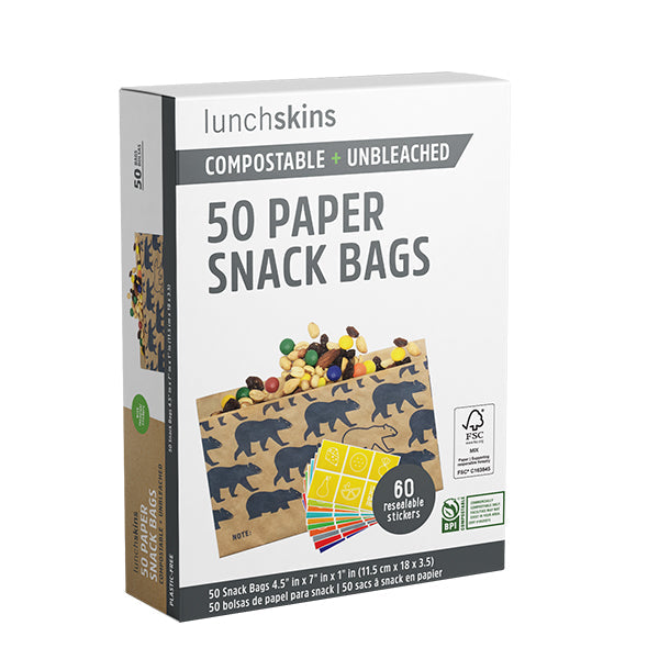 Compostable Snack Bags Bear 50 Count