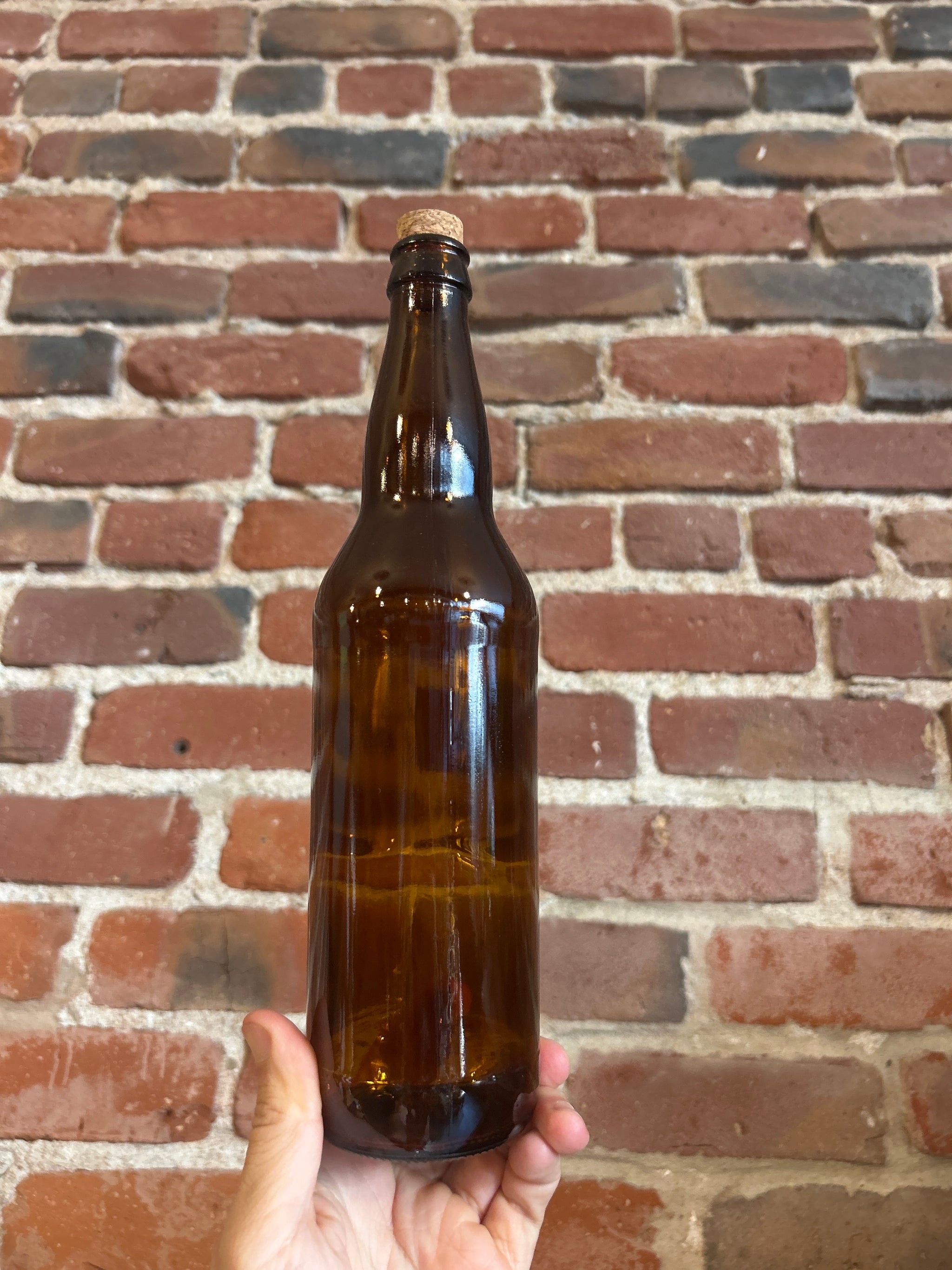 Amber Bomber Beer Bottles w/ Cork Tops