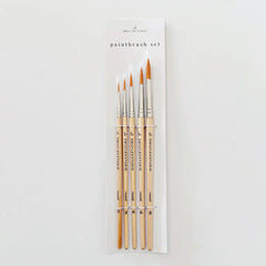 Watercolor paintbrush Set of 5 wood brushes