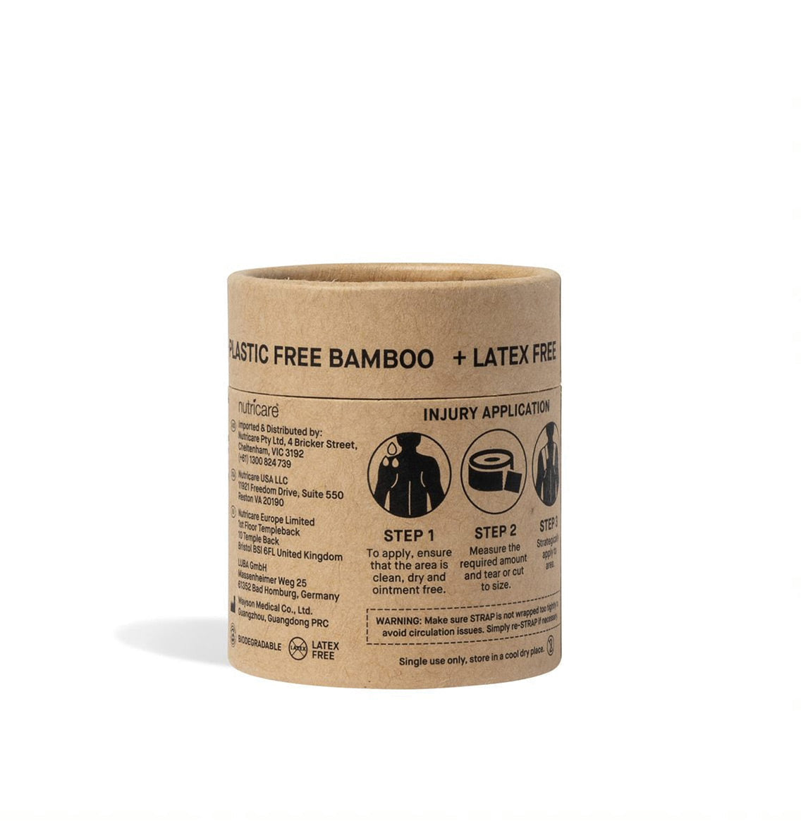 STRAP Black or Natural Bamboo Body Tape - 16.5ft / 5.5yd