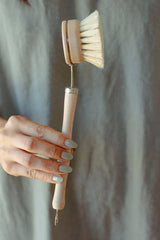 CASA AGAVE® Long Handle Dish Brush White Teak - No Tox Life