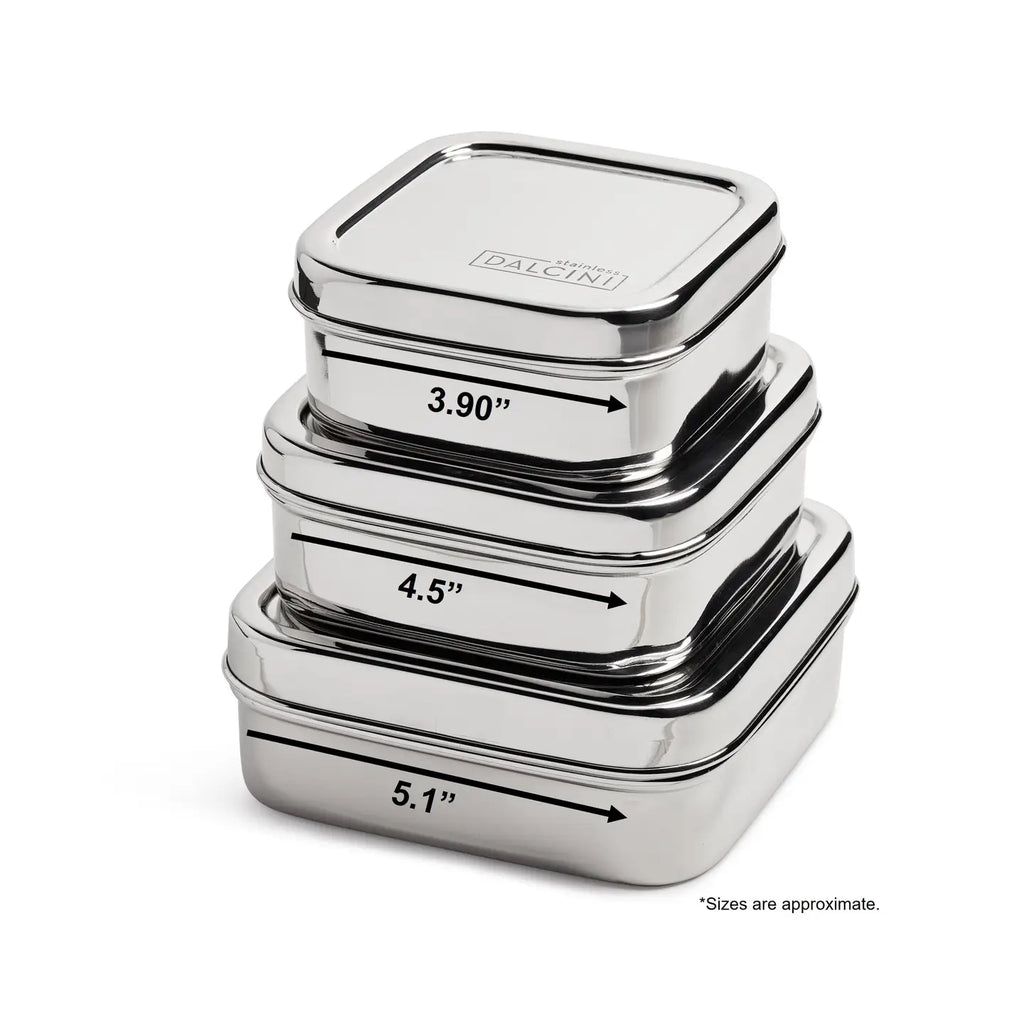 Stainless Steel - Food Storage Square Trio