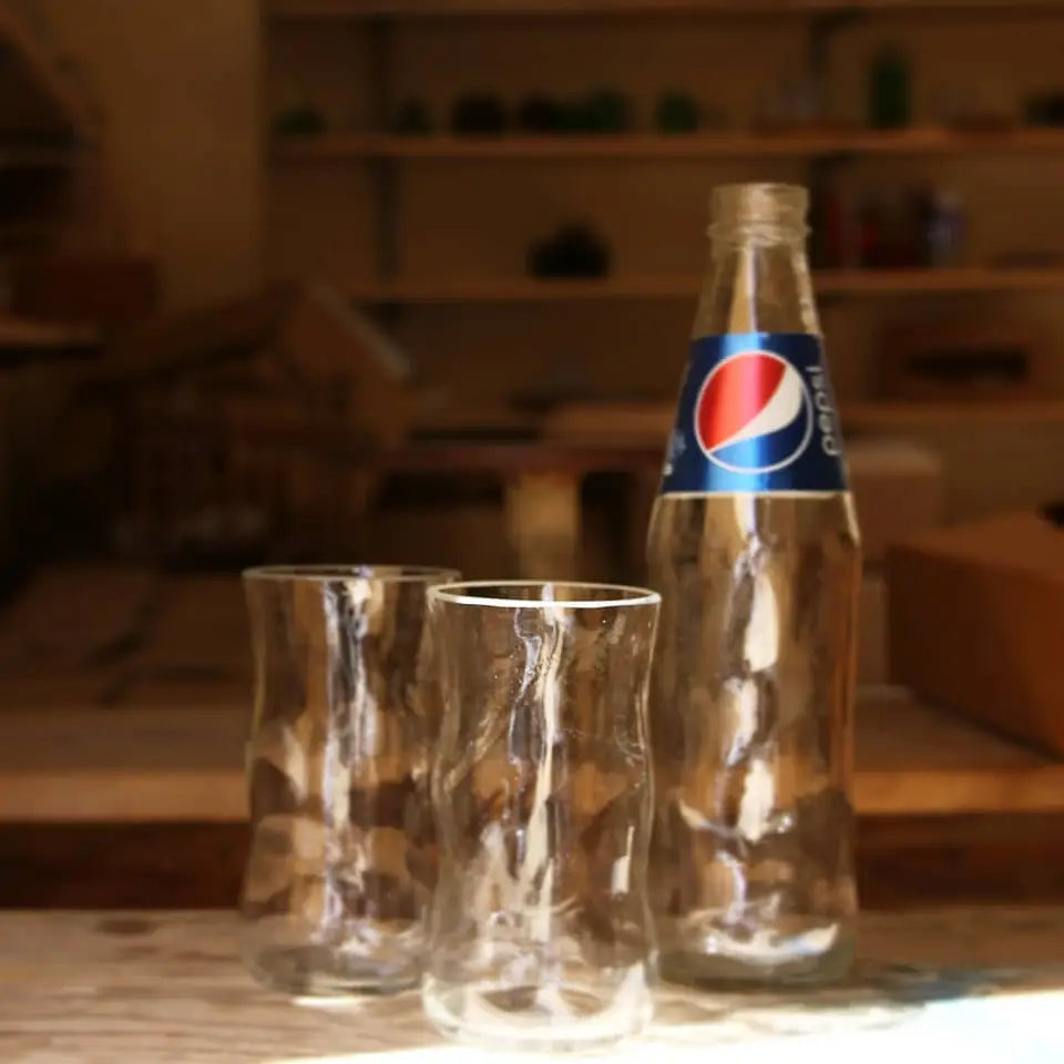 Upcycled Glassware - Pepsi Drinking Glasses 5oz