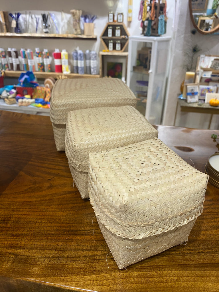 Basket - Square Stacking Carnauba Palm