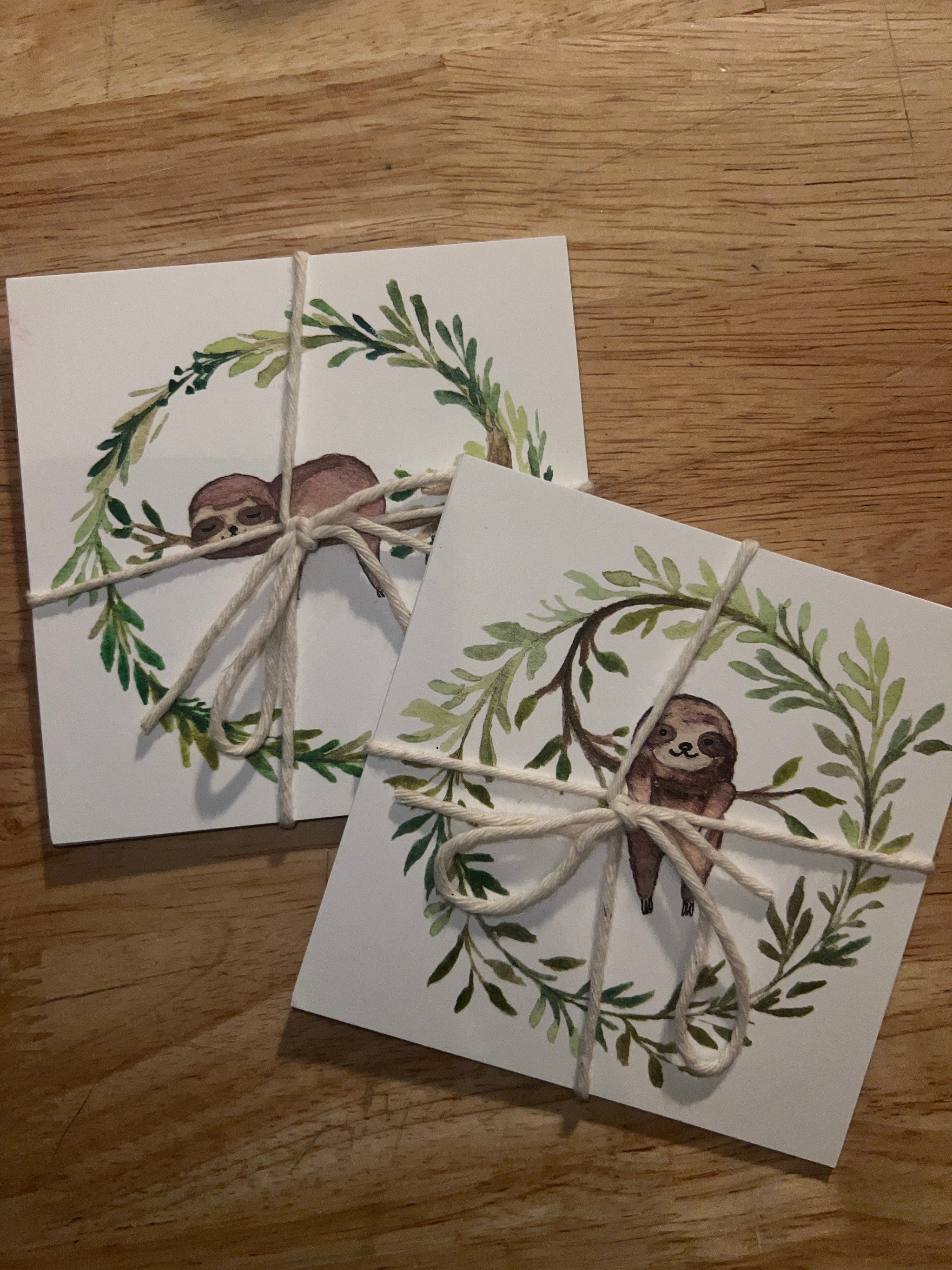 Sloth Paintings (small pack of 4)