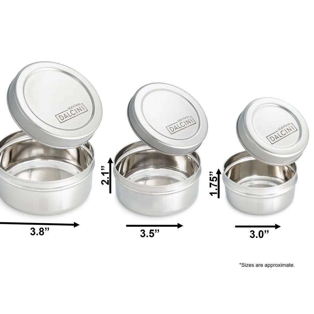 Stainless Steel - Food Storage Round Snack Trio