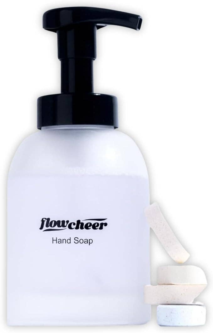 Glass Foaming Soap Dispenser Combo— 4 Refill Tablets