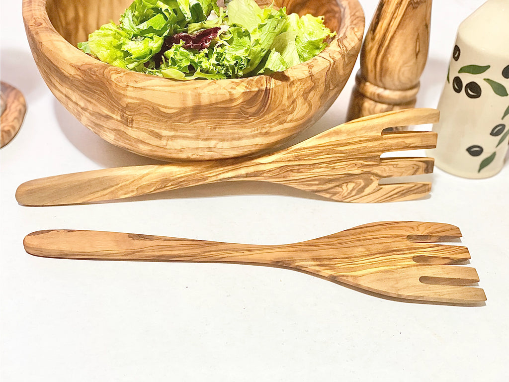 Olive Wood Salad Servers