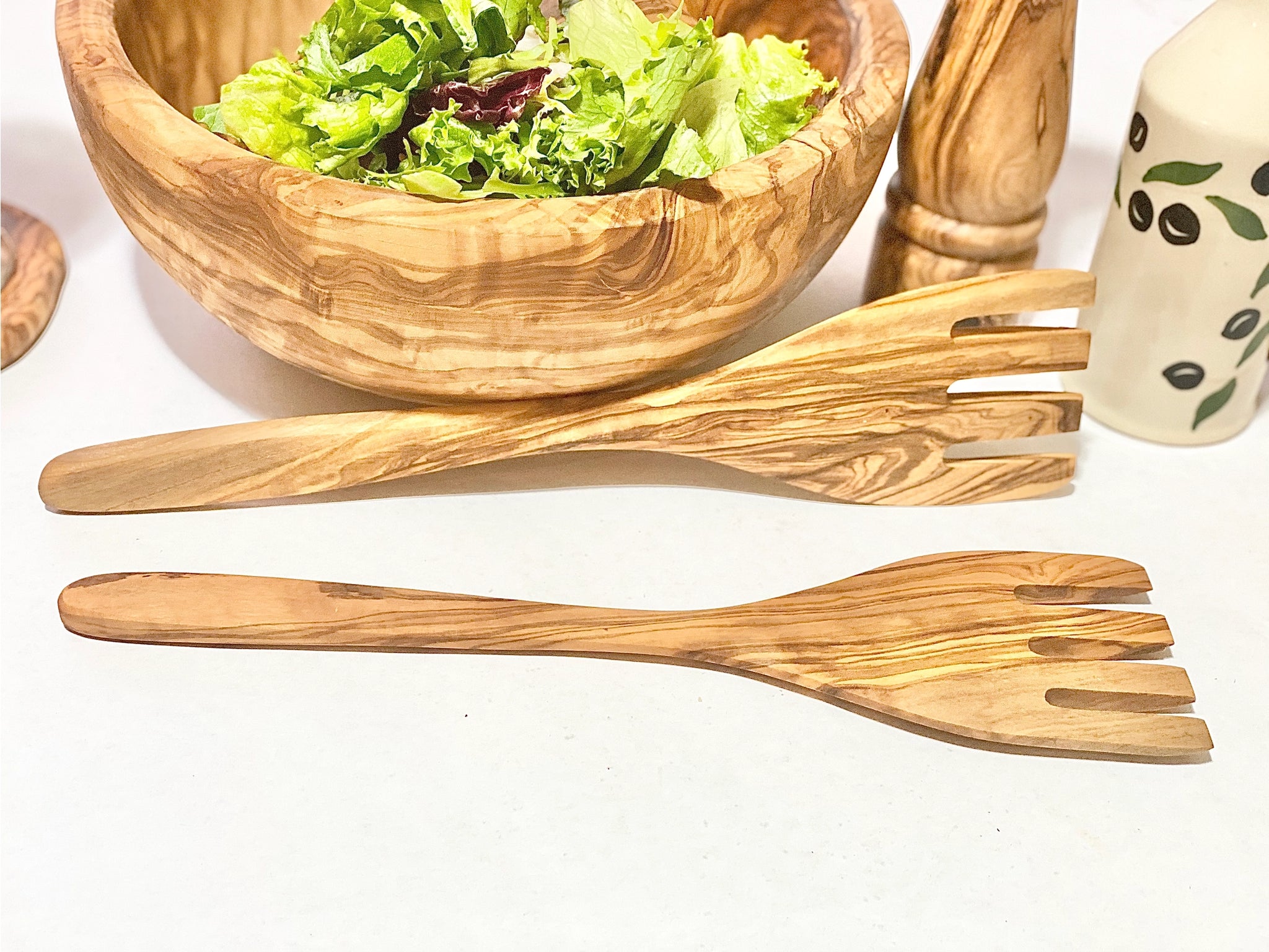 Olive Wood Salad Servers