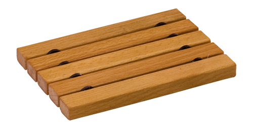 Soap Dish - Wood with silicone spacers