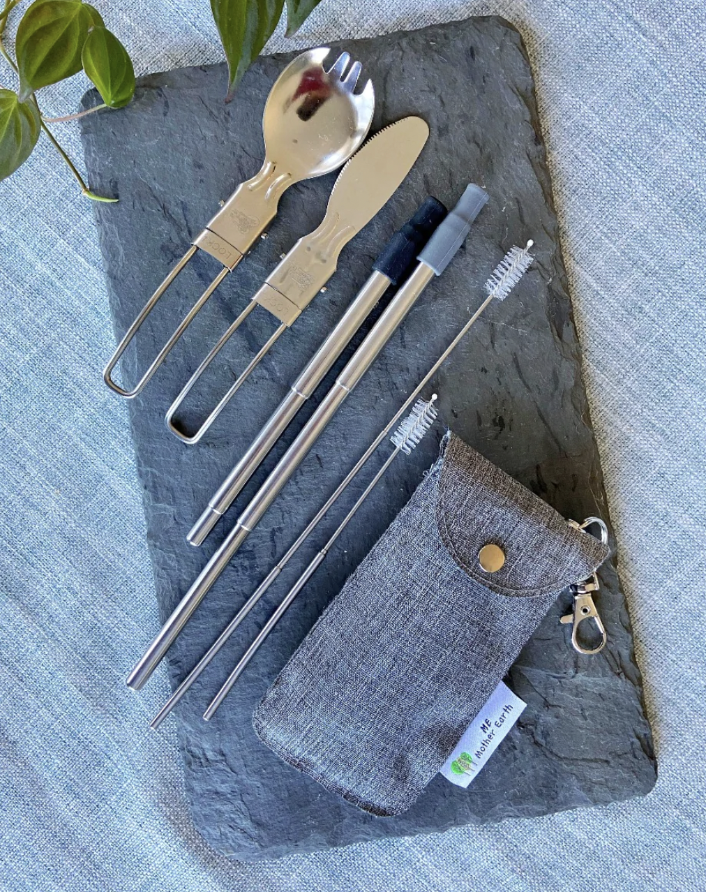 Collapsible Straw and Cutlery Set
