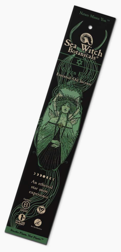 Green Fairy Incense: with All-Natural Essential Oil (20 stick packs)