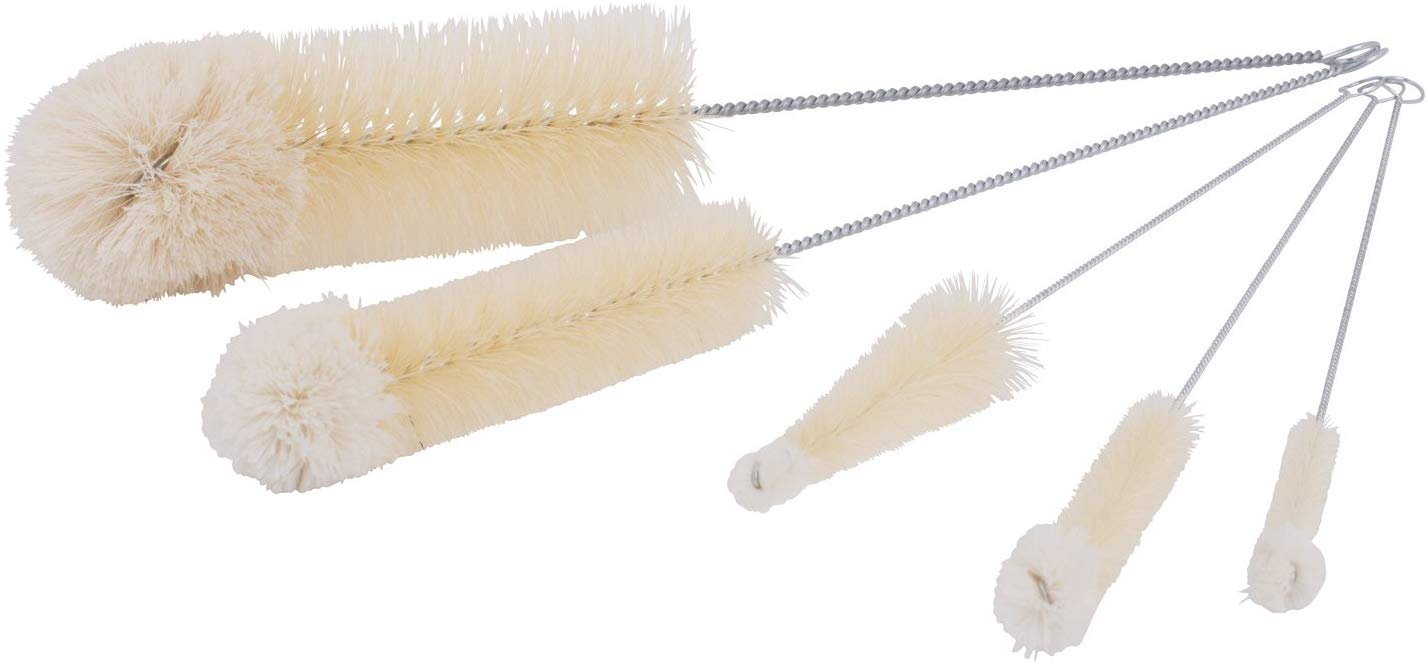 Wool tipped bottle brushes
